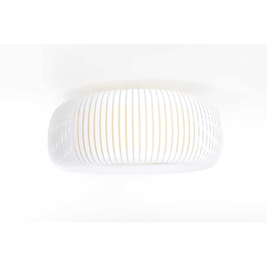 Taklampa STRIPES, 2 x E27, 40 W, 230 V, diam. 55 cm, vit/krämfärgad