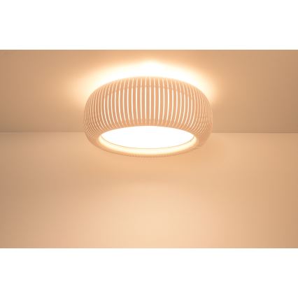 Taklampa STRIPES 2xE27/40W/230V Ø 55 cm krämvit/vit