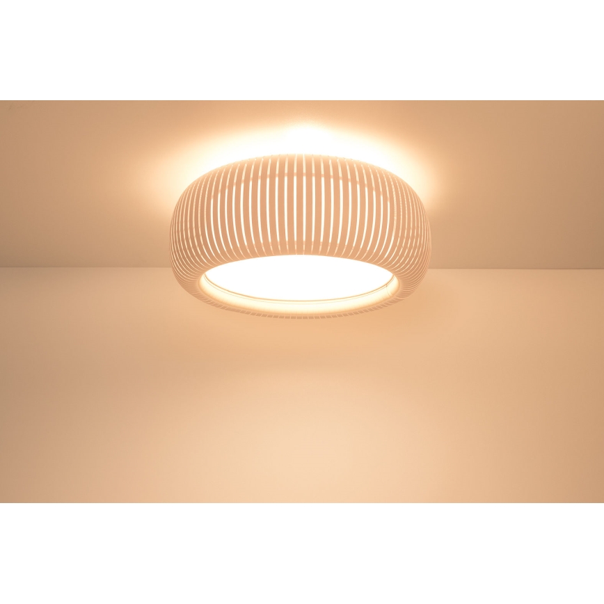 Taklampa STRIPES 2xE27/40W/230V Ø 55 cm krämvit/vit