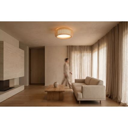 Taklampa STRIPES 2xE27/40W/230V Ø 55 cm krämvit/vit