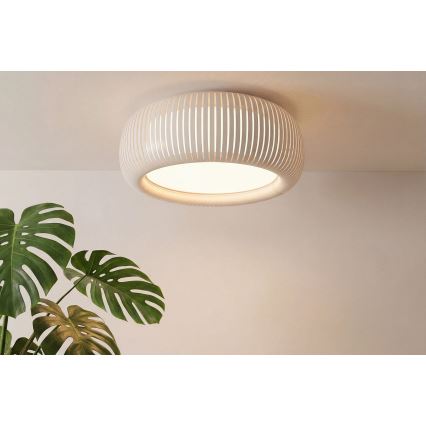 Taklampa STRIPES 2xE27/40W/230V Ø 55 cm krämvit/vit
