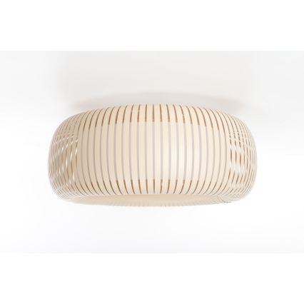 Taklampa STRIPES 2xE27/40W/230V Ø 55 cm krämvit/vit