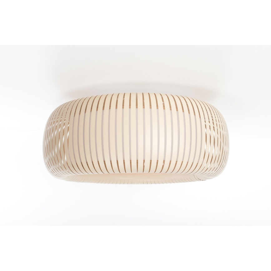Taklampa STRIPES 2xE27/40W/230V Ø 55 cm krämvit/vit