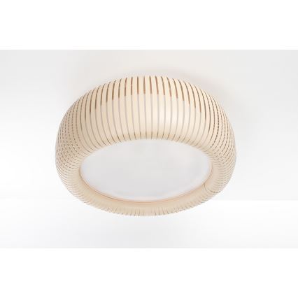 Taklampa STRIPES 2xE27/40W/230V Ø 55 cm krämvit/vit