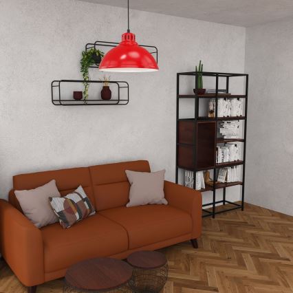 Taklampa på kabel SVEN 1xE27/15W/230V röd