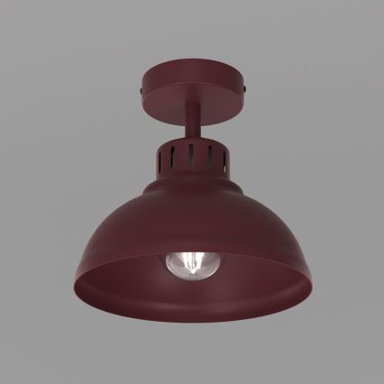 Taklampa SVEN 1xE27/15W/230V Ø 21 cm bordeaux