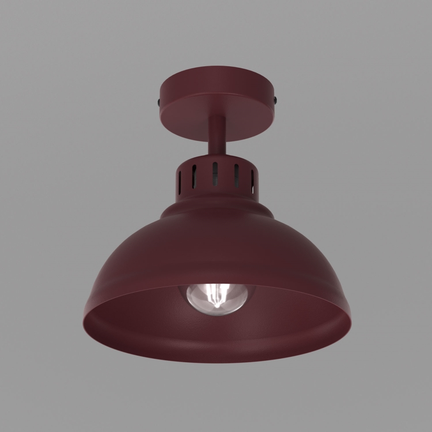 Taklampa SVEN 1xE27/15W/230V Ø 21 cm bordeaux