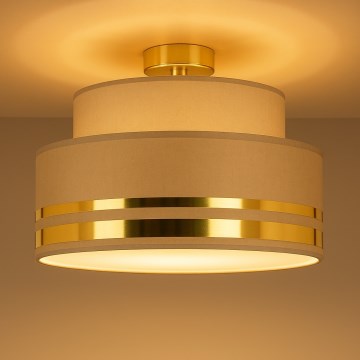 Taklampa TAMI 1xE27/60W/230V diameter 40 cm brun/guld