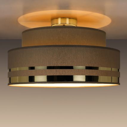 Taklampa TAMI 1xE27/60W/230V diameter 40 cm brun/guld