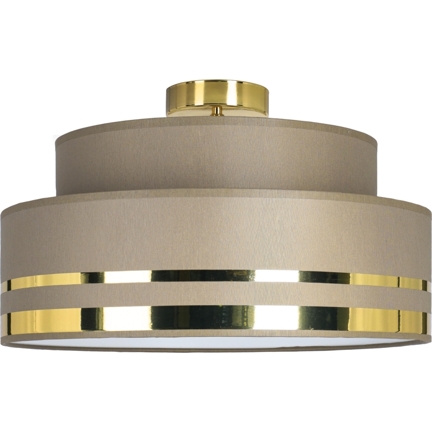 Taklampa TAMI 1xE27/60W/230V diameter 40 cm brun/guld