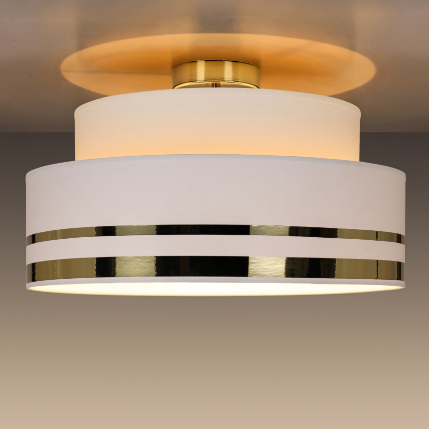 Taklampa TAMI 1xE27/60W/230V diameter 40 cm vit/guld