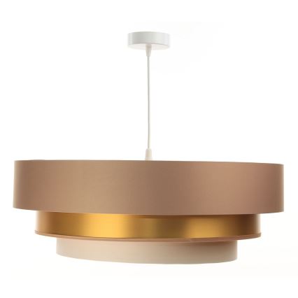 Taklampa på kabel TRINITI 1xE27/60W/230V beige/guld