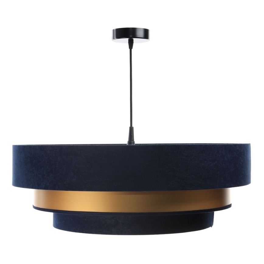 Taklampa på kabel TRINITI 1xE27/60W/230V blå/guld