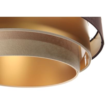 Taklampa på kabel TRINITI 1xE27/60W/230V brun/guld/beige