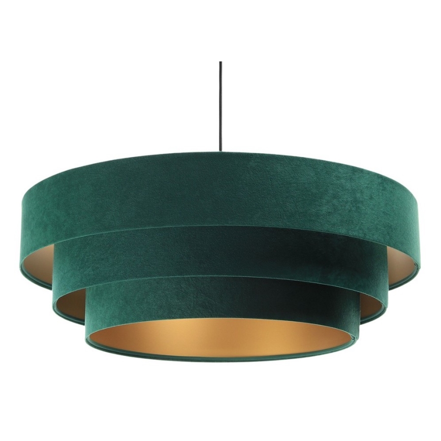 Taklampa på kabel TRINITI 1xE27/60W/230V grön/guld