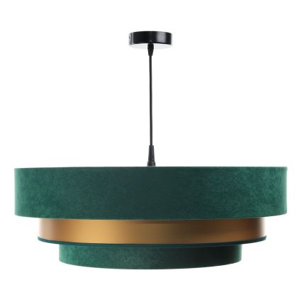 Taklampa på kabel TRINITI 1xE27/60W/230V grön/guld