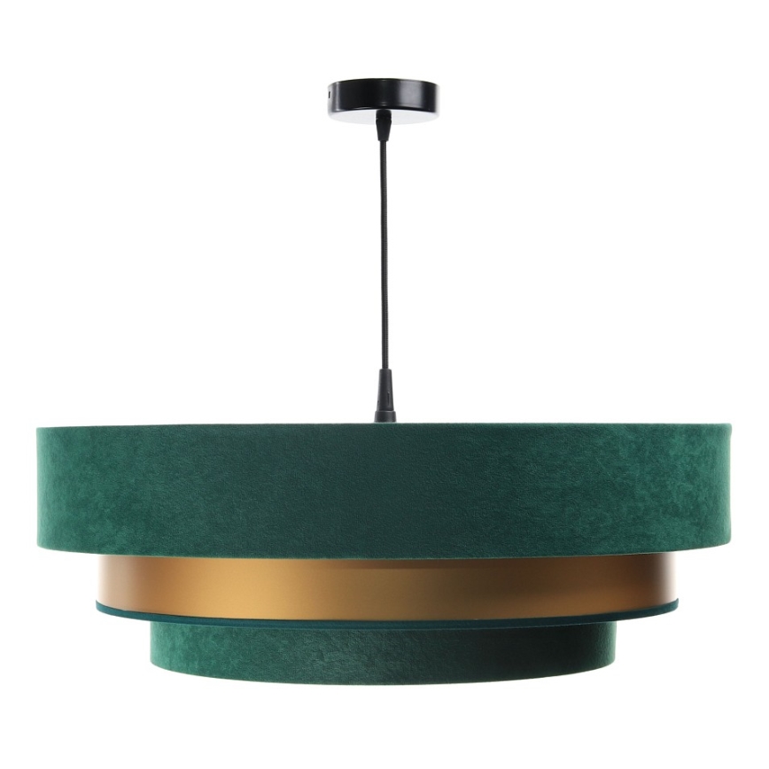 Taklampa på kabel TRINITI 1xE27/60W/230V grön/guld