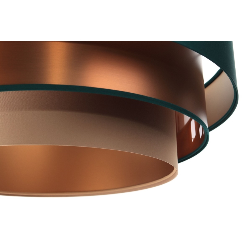 Taklampa på kabel TRINITI 1xE27/60W/230V grön/koppar