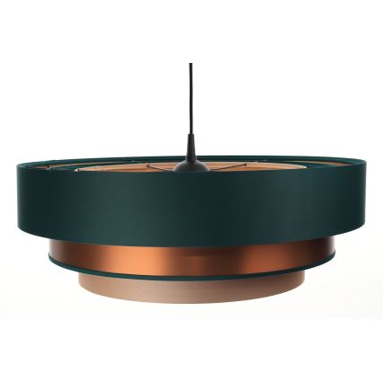 Taklampa på kabel TRINITI 1xE27/60W/230V grön/koppar