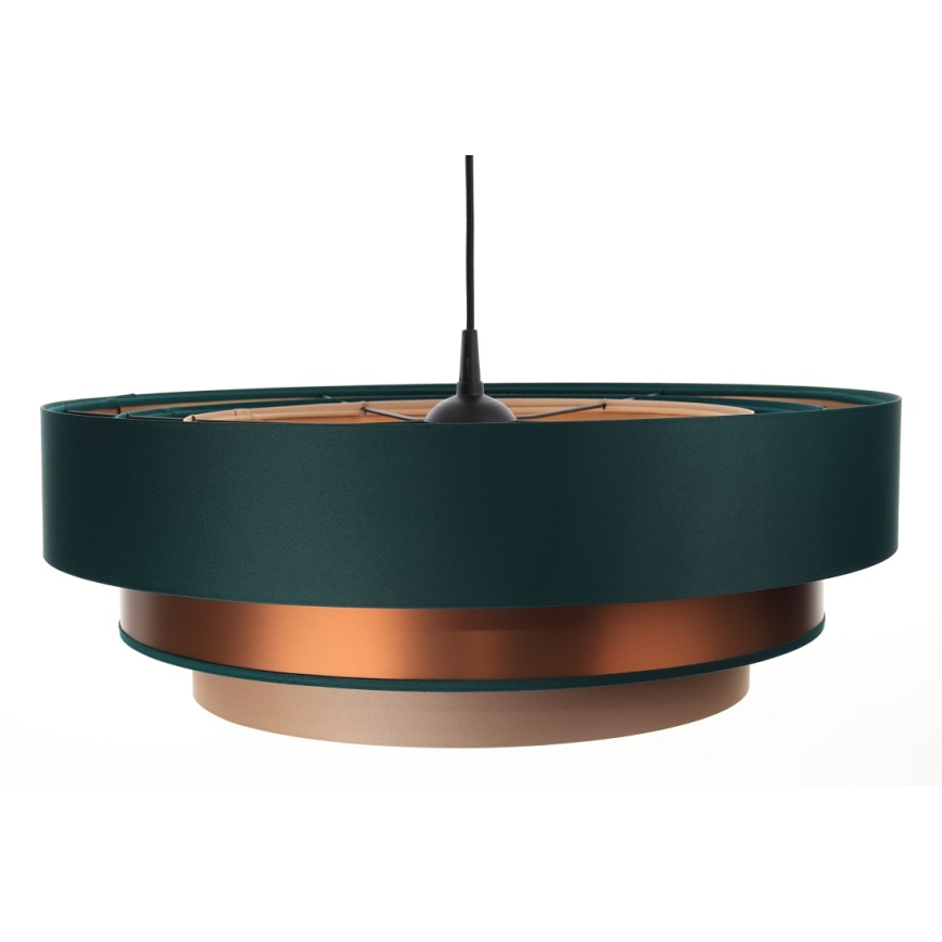 Taklampa på kabel TRINITI 1xE27/60W/230V grön/koppar