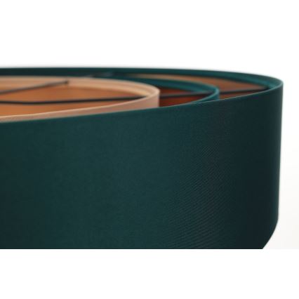 Taklampa på kabel TRINITI 1xE27/60W/230V grön/koppar