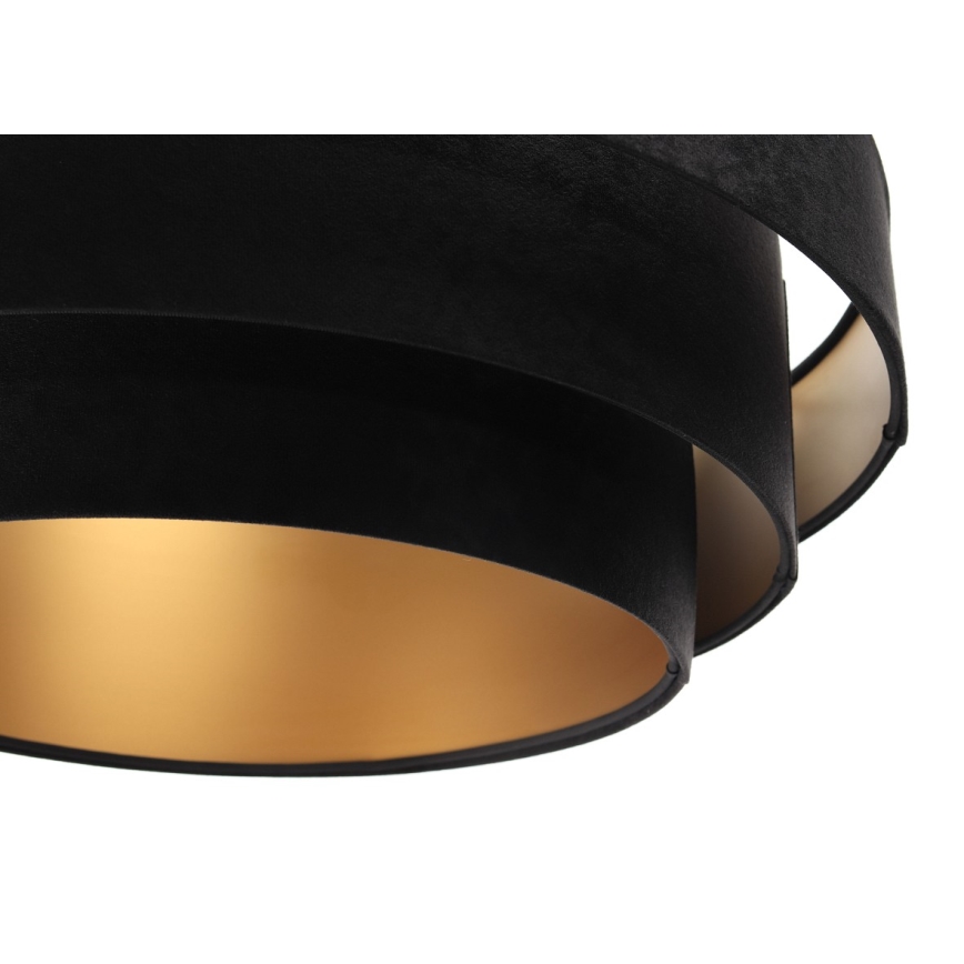 Taklampa på kabel TRINITI 1xE27/60W/230V svart/guld