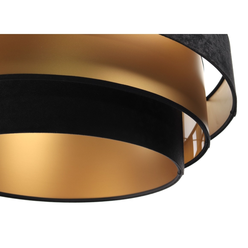 Taklampa på kabel TRINITI 1xE27/60W/230V svart/guld