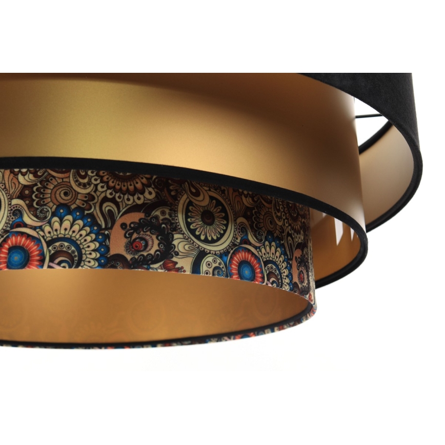 Taklampa på kabel TRINITI 1xE27/60W/230V svart/guld