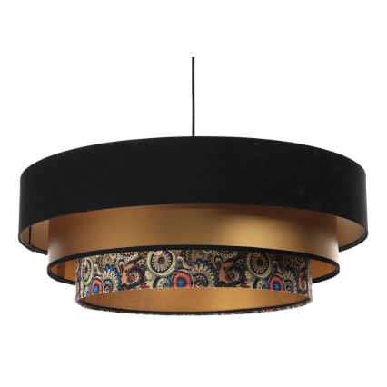 Taklampa på kabel TRINITI 1xE27/60W/230V svart/guld