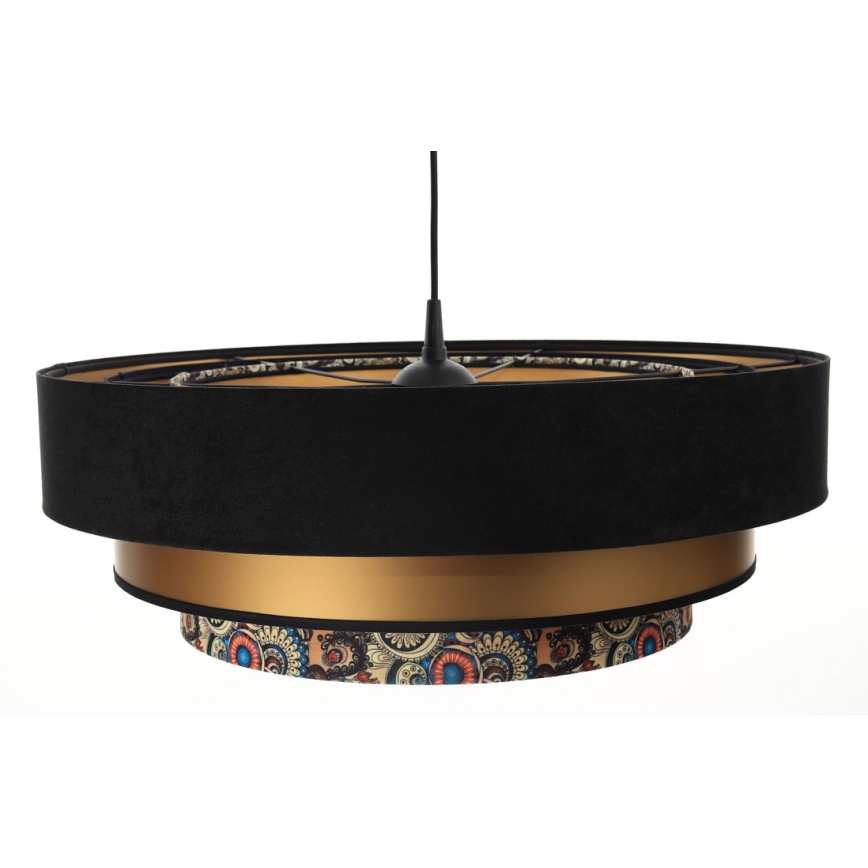 Taklampa på kabel TRINITI 1xE27/60W/230V svart/guld