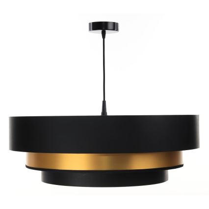 Taklampa på kabel TRINITI 1xE27/60W/230V svart/guld