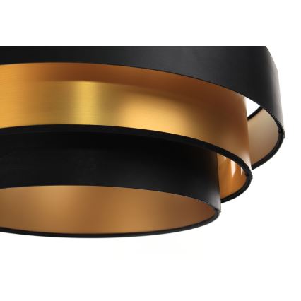 Taklampa på kabel TRINITI 1xE27/60W/230V svart/guld