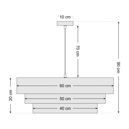 Taklampa på kabel TRINITI 1xE27/60W/230V svart/guld
