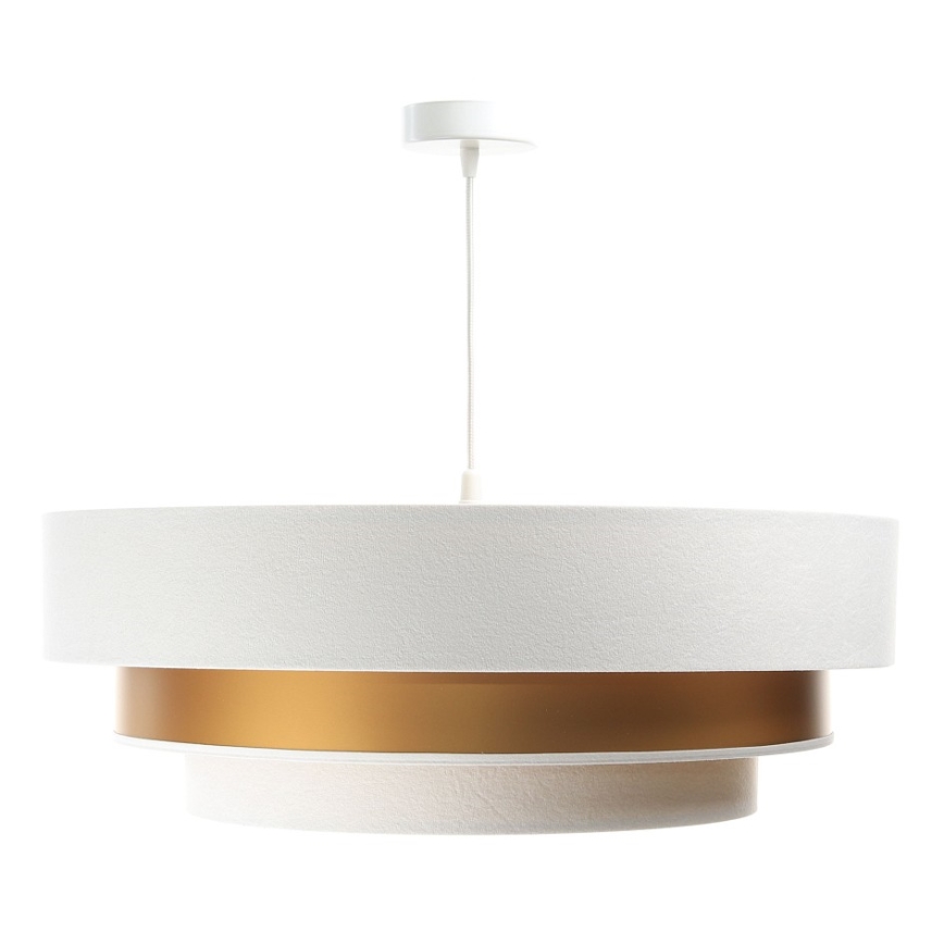 Taklampa på kabel TRINITI 1xE27/60W/230V vit/guld