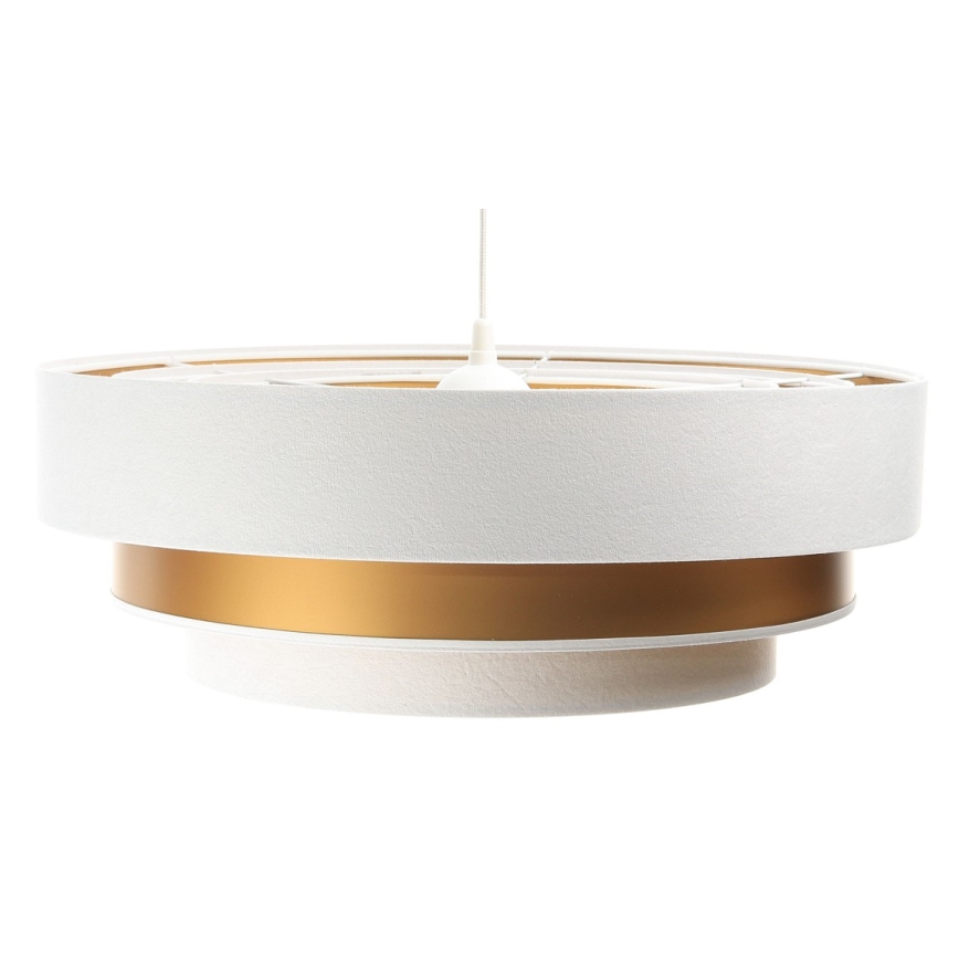 Taklampa på kabel TRINITI 1xE27/60W/230V vit/guld