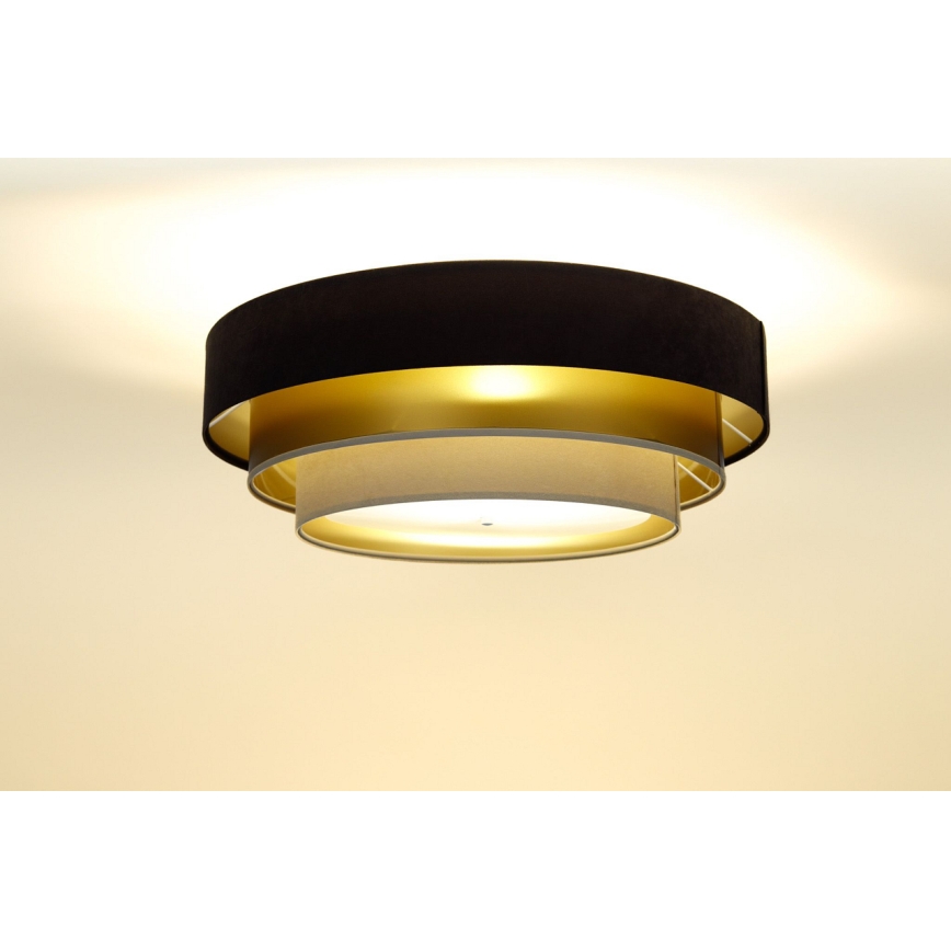 Taklampa TRINITI 2xE27/60W/230V brun/guld/beige