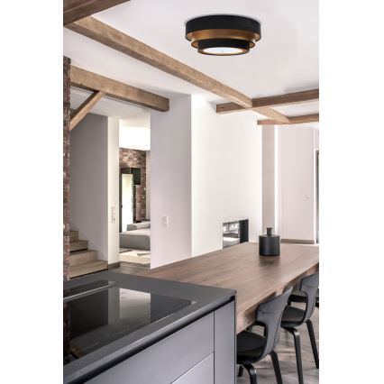 Taklampa TRINITI 2xE27/60W/230V svart/guld