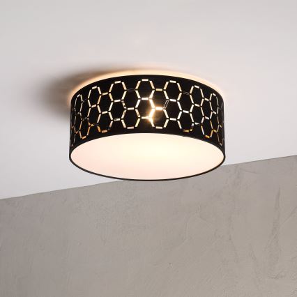 Taklampa ULLE 1xE27/15W/230V Ø 35 cm svart