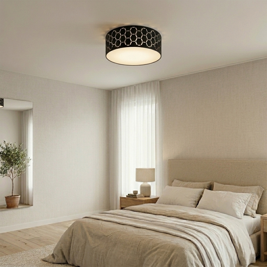Taklampa ULLE 1xE27/15W/230V Ø 35 cm svart