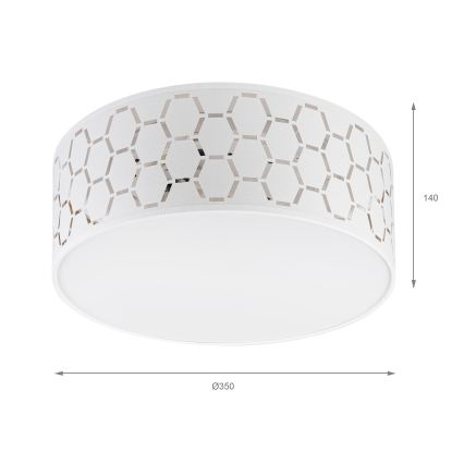 Taklampa ULLE 1xE27/15W/230V, Ø 35 cm, vit