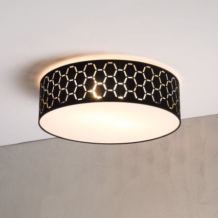 Taklampa ULLE 2xE27/15W/230V diam. 45 cm svart