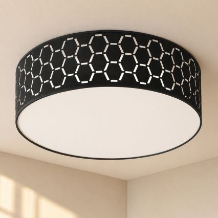 Taklampa ULLE 2xE27/15W/230V diam. 45 cm svart