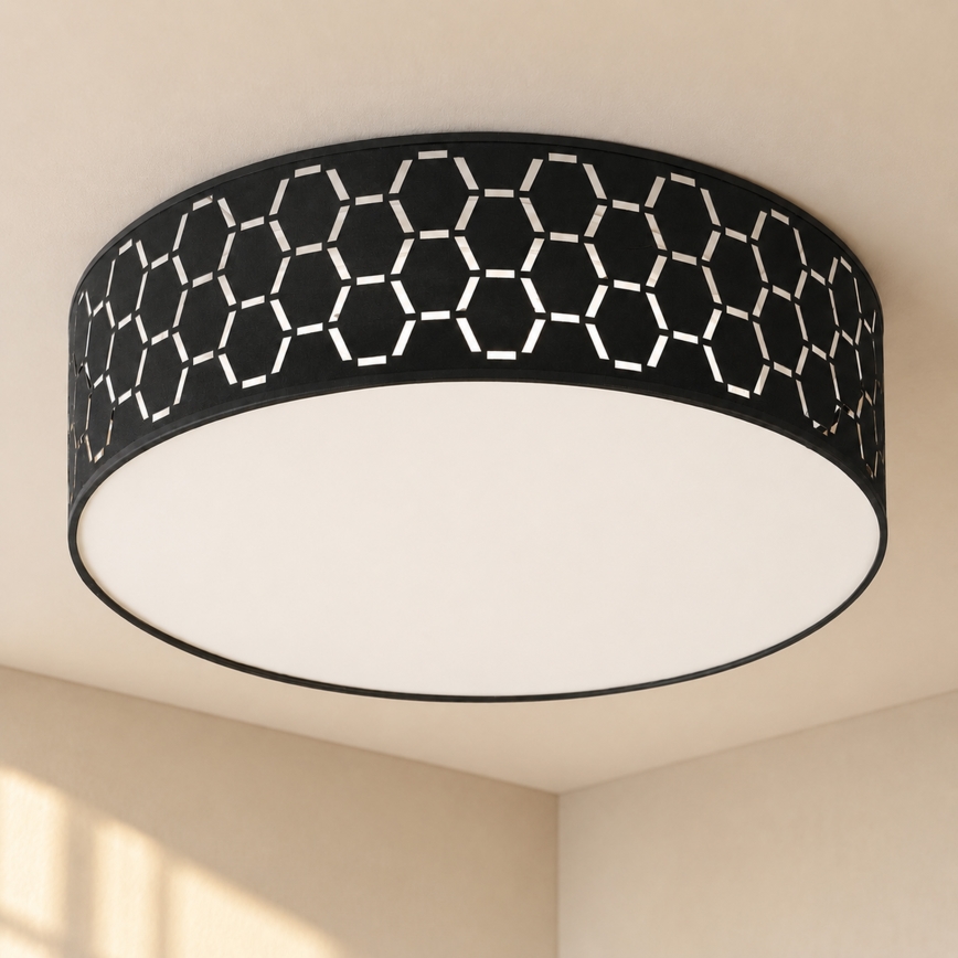 Taklampa ULLE 2xE27/15W/230V diam. 45 cm svart