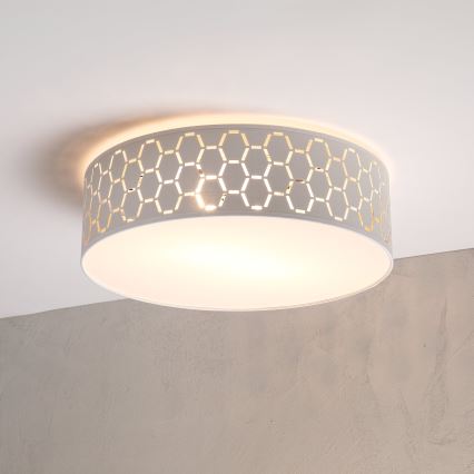 Taklampa ULLE 2xE27/15W/230V Ø 45 cm vit