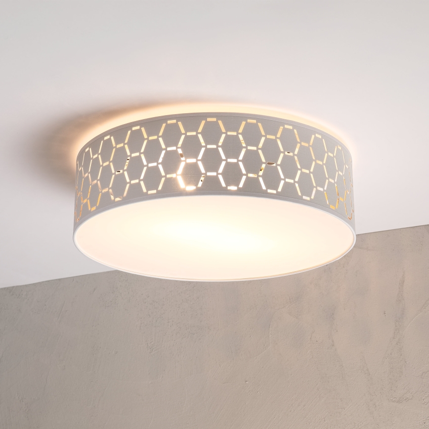 Taklampa ULLE 2xE27/15W/230V Ø 45 cm vit