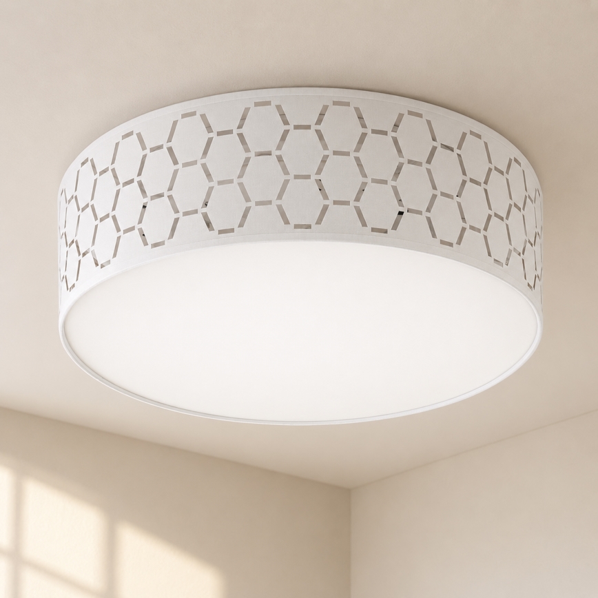Taklampa ULLE 2xE27/15W/230V Ø 45 cm vit