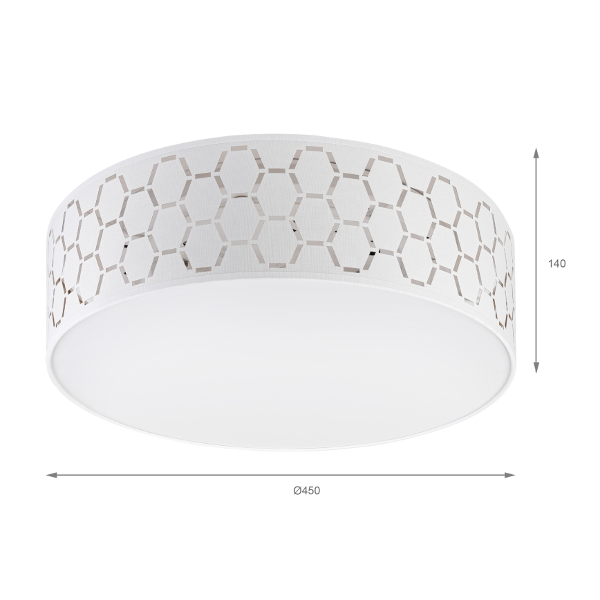 Taklampa ULLE 2xE27/15W/230V Ø 45 cm vit