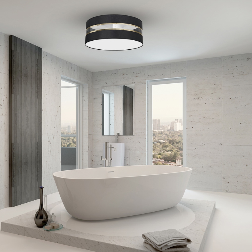 Taklampa  ULTIMO 2xE27/60W/230V svart