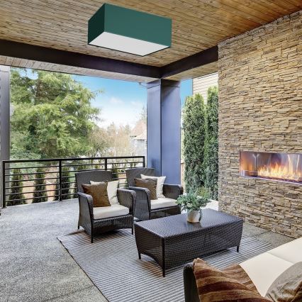 Taklampa  VERDE 3xE27/60W/230V 50x50 cm grön