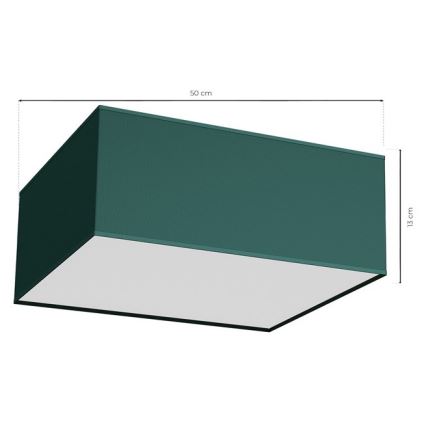 Taklampa  VERDE 3xE27/60W/230V 50x50 cm grön